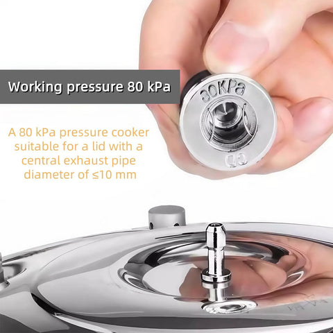 Pressure cooker relief valve kit, YiiSeeJo 2-pack, stainless steel anti-blocking covers, 80 kPa regulator and exhaust rod.
