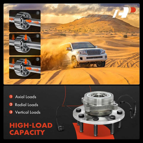 Front Wheel Bearing And Hub Assembly With ABS For Dodge Ram 1500 2006 2007 2008 4WD Eight Lug Compatible With Ram 2500 2006 2007 2008
