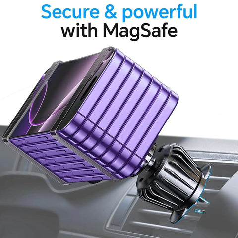 MagSafe Car Mount With 20 Strong Magnets For iPhone 14 15 16 17 Dashboard Holder displayed installed on car vent