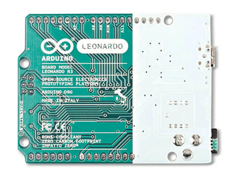 Leonardo Style Microcontroller Board With Headers For Do It Yourself Projects ATmega32U4 At 16MHz 20 Digital IO Pins back view