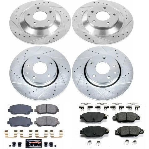 Power Stop K7609 front and rear drilled/slotted rotor brake kit with Z23 Evolution pads for Mazda CX-5 (2016–2021)