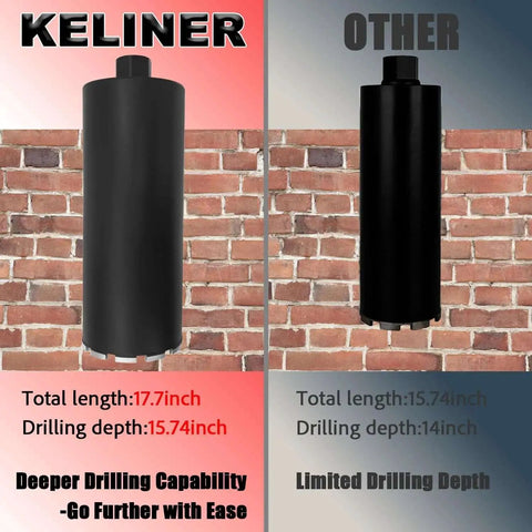 Comparison of KELINER Heavy Duty Diamond Core Drill Bit For Concrete And Masonry, Four Inch Size, with competitor's bit