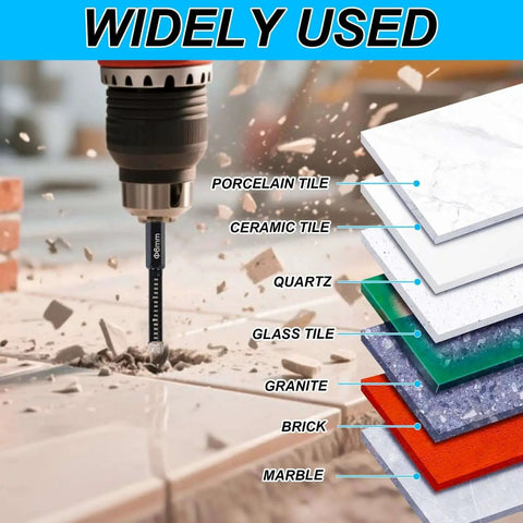 5 Piece Diamond Drill Bit Set For Tile Ceramic Glass Granite Marble And Masonry Pro Grade Brazed Diamond Bits with hex shank drilling tiles