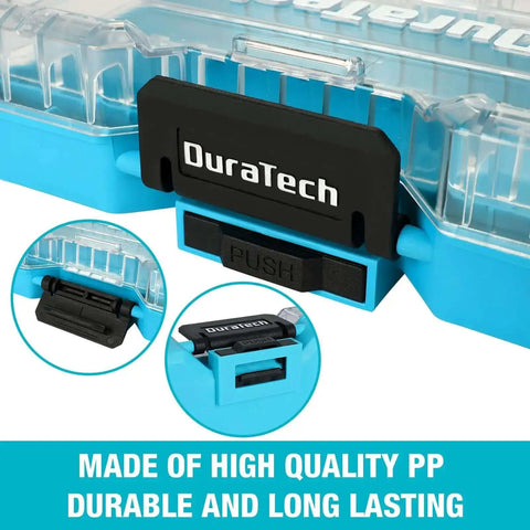 Close-up of Three Piece Small Parts Organizer Case With 14 Compartments And Removable Dividers Portable Hardware Box