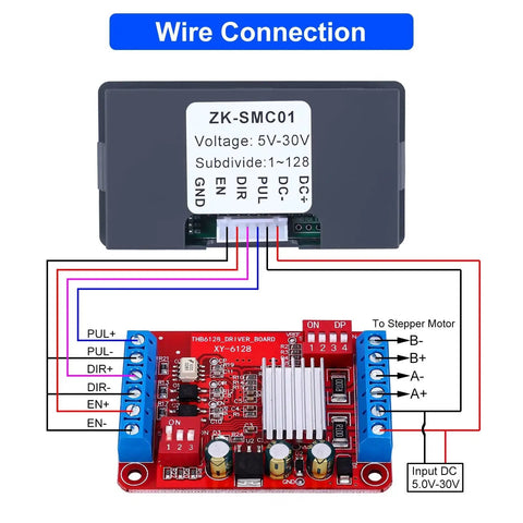CNC Stepper Motor Controller With LCD Display One Hundred Twenty Eight Microstep Resolution External Driver Required 5 To 30V DC diagram