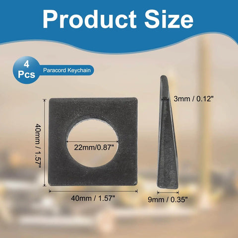 Beveled Square Washers For Leveling And Shim Applications, M20 Bolt Size, Carbon Steel Black Finish, Four Pack, Thickness 3 To 9 Mm, Inner Diameter 22 Mm, 40 X 40 Mm, Fastener Hardware Upgrade PATIKIL
