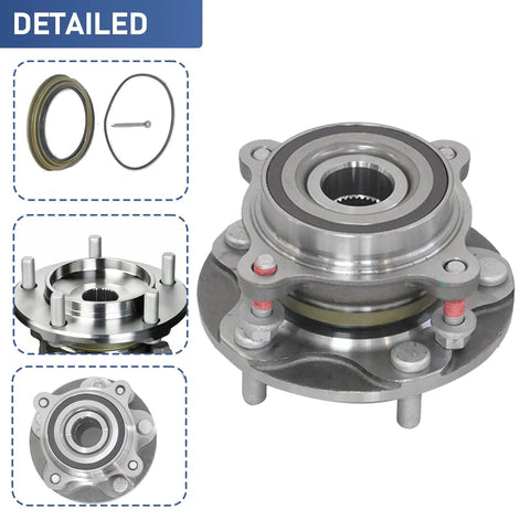 2 Pack Front Wheel Hub Bearing Assembly For Toyota Sequoia 2008 To 2021 And Toyota Tundra 2007 To 2021 4WD Front Left Or Front Right OE Replacement