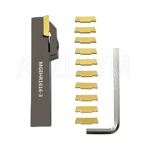 Pro Grade Lathe Grooving Tool Holder Kit With 11 MGMN300 M Carbide Inserts 16mm Shank MGEHR1616 3 Indexable and Cut Off Tools