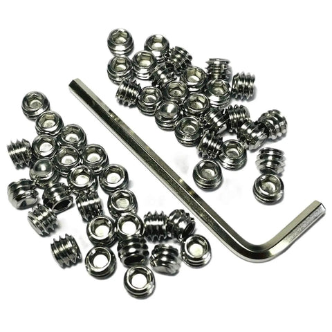 50 Piece Set Screws One Quarter Twenty By Three Sixteenths Inch 304 Stainless Steel Allen Head Hex Socket Grub Screws With Allen Wrench