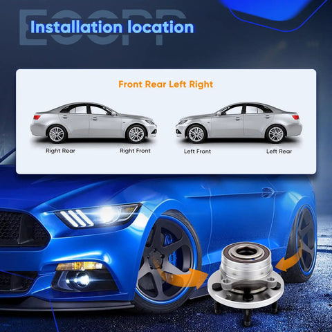 Beefed Up Wheel Bearing Hub Assembly 512460 for 2011-2019 Ford Explorer, visual guide to installation locations on a vehicle.