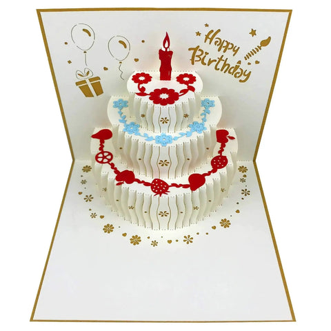3D Pop Up Birthday Card With Envelope For Any Celebration Akeydeco Laser Cut Greeting Card Featuring Happy Birthday Scene
