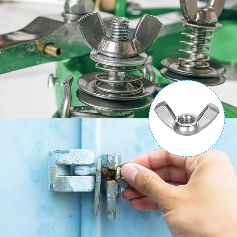 Butterfly Wing Nuts Set For Quick Hand Tightening With 10-24 Thread 304 Stainless Steel 25 Pieces Durable Silver Fasteners installation