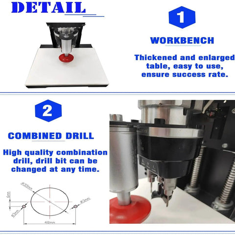 Powerful Portable 110V 1100W Hinge Drilling And Boring Machine with enlarged workbench and combined drill tool, model 2840 RPM