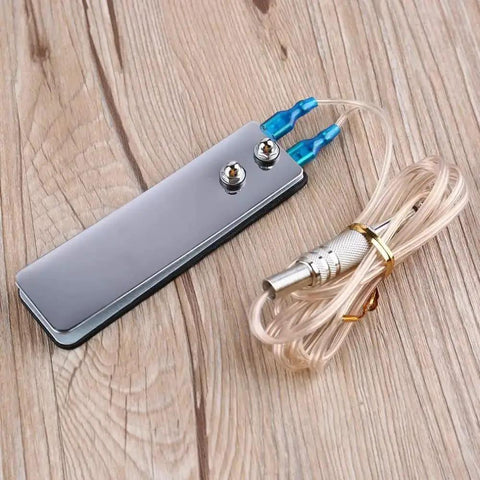 Two Pack Tattoo Foot Pedal Switch With Quarter Inch 6.35mm Plug And Stainless Steel Clip Cord, Long 1.5m Cable, Power Foot Control