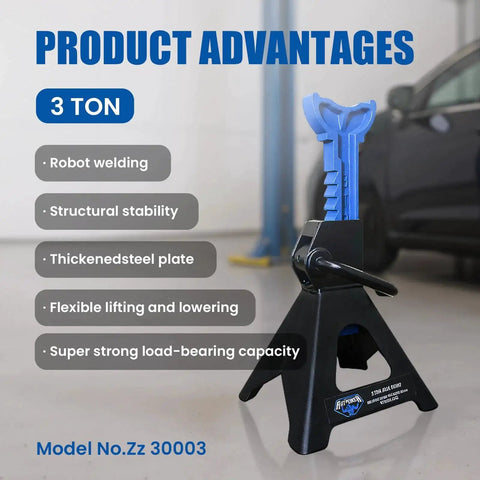 3 Ton Heavy Duty Car Jack Stands Set With Adjustable Height From 11.22 To 16.77 Inches For Lifting SUVs Small Trucks