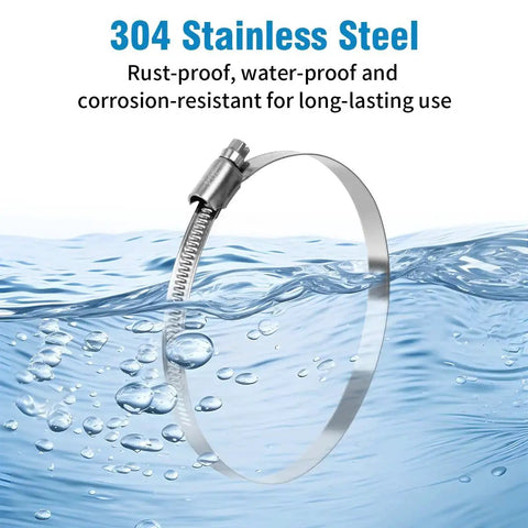Heavy Duty Stainless Steel Hose Clamp Set 10 Pack Adjustable From One And A Half To Two And A Half Inches corrosion-resistant clamp