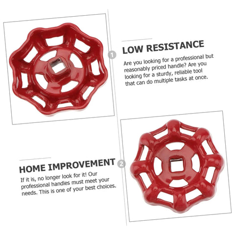 Shut Off Valve Knob with Red Handle for Water Fittings, showing the top view of the red cast iron gate ball valve knob.