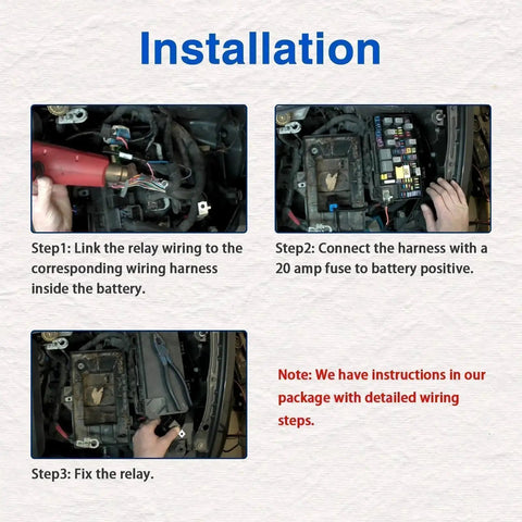 Direct Fit Beefed-Up Fuel Pump Relay Wiring Kit installation steps for Dodge Durango 2012 and other related models.