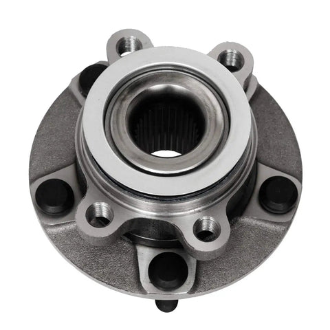 Beefy Front Wheel Bearing And Hub Assembly For 2008 2013 Nissan Rogue And 2014 2015 Rogue Select Plus 2008 2012 Sentra Two Point Five Liter 4 Cylinder 5 Lug With ABS OEM Quality Replacement For A Smooth Quiet Ride, top view