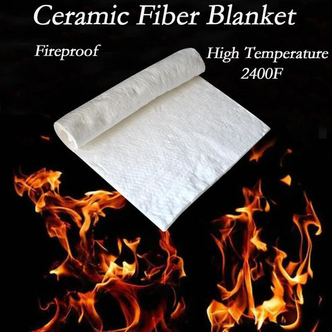 Ceramic fiber blanket insulation, white, fireproof, 2400°F rated for wood stoves, fireplaces, furnaces