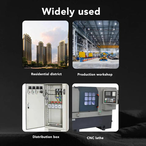 Various applications for Heavy Duty DIN Rail Mount Push Button Switch 230V AC 2NO 2NC including residential, industrial, and CNC use