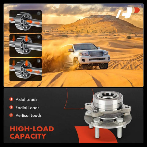 Front Wheel Bearing And Hub Assembly For Ford Explorer 2020 Through 2023 And Lincoln Aviator 2020 Through 2022 RWD Five Lug