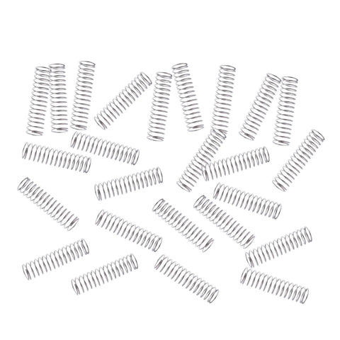150pcs stainless steel compression springs for pens, length 10-30mm, OD 4-6mm, wire diameter 0.3-0.5mm