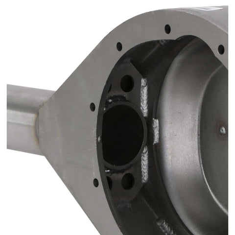Close-up of Ford 9 Inch Rearend Axle Housing Kit with 31-Spline Forged Steel Axles, beefy fabricated center section and internal reinforcement.