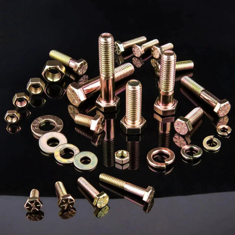 608-Piece Heavy Duty Grade 8.8 Alloy Steel Bolts And Nuts Assortment Kit With SAE And Metric Sizes For DIY Projects displayed