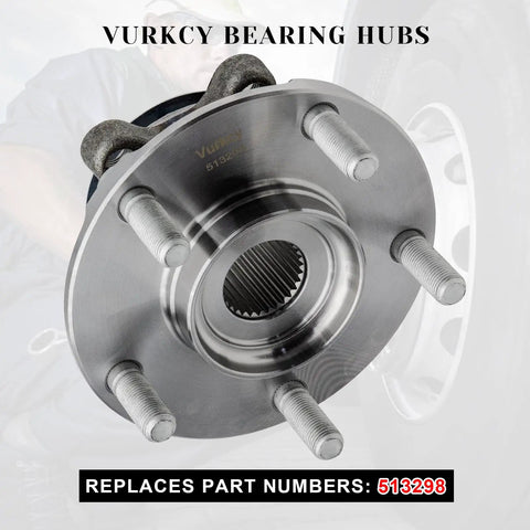 Front Wheel Bearing Hub Assembly Pair With ABS Encoder For Nissan Rogue 2008 2013 Rogue Select 2014 2015 And Sentra 2008 2012 Five Lug Replacement 513298 Direct Fit Ready To Install in front view.