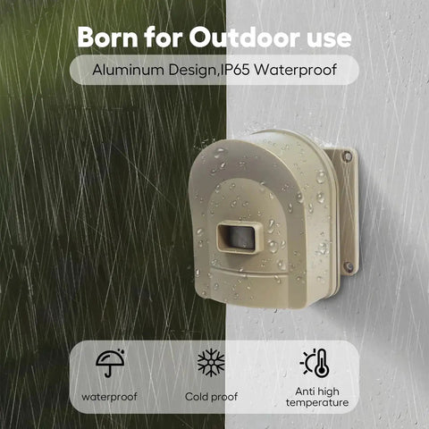 Half Mile Wireless Driveway Alarm System With Outdoor Motion Sensor, waterproof design under rain, mounted on wall