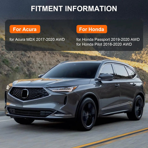 Silver Honda Pilot SUV on road, fitment for Acura MDX 2017-2020 AWD and Honda Pilot 2016-2020 AWD