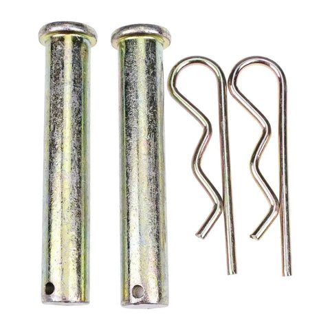 Two Pack Lift Cylinder Clevis Pin Kit For Power V And Power VXT With RT2 And RT3 Mounts, Standard To Super Duty Steel Or Poly Build, Trip Edge RT3 Compatible, HDW05563 MSC05674, showing two steel clevis pins and two clips.