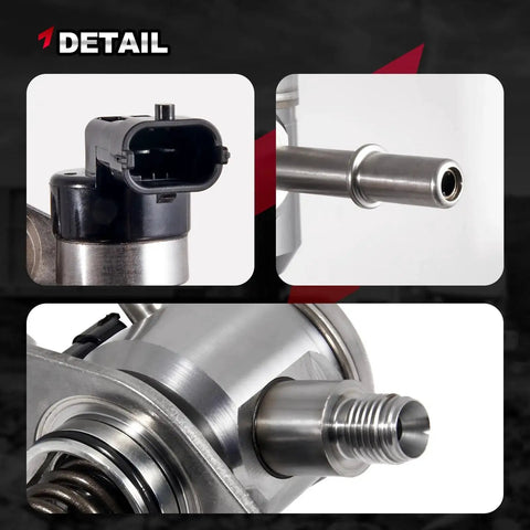 Close-up of High Pressure Fuel Pump For Buick Lacrosse Verano Regal Chevy Equinox GMC Terrain Malibu Impala Captiva Sport 2.4L Includes Seal Gasket And Bolt EP1028 Ready To Rebuild Your Fuel System showing connectors and metal parts.