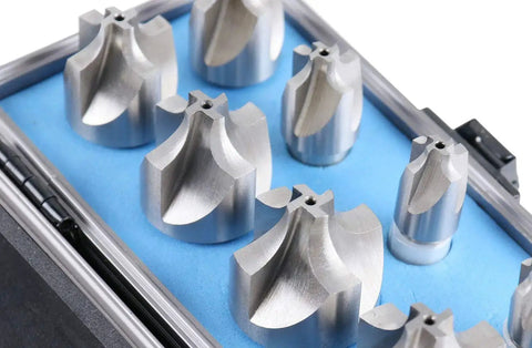 Corner Rounding End Mill Set Pro Grade HSS Right Hand Cut 1 16th to 3 8th Inch 8 Pc in aluminum case