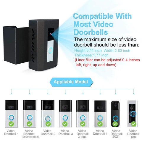 All Metal Anti Theft Doorbell Mount No Drill Needed Sturdy Bracket Protects Your Doorbell From Theft Motion Sensor Compatible