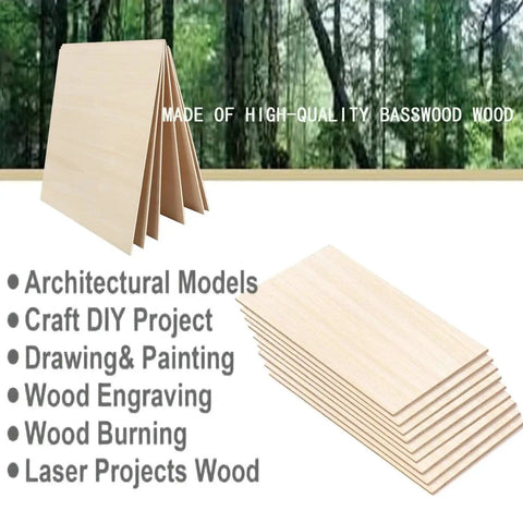 18 Pack Selected Basswood Sheets For Crafts 5 By 7 By One Sixteenth Inch 1.5mm Thick Unfinished Wood Boards displayed with features