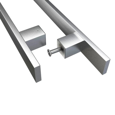 36 Inch Barn Door Push Pull Handle Heavy Duty Grade 304 Stainless Steel Brushed Finish Square Commercial Door Pull Set For Wood Or Glass Doors Office Front Entrance Durable Corrosion Resistant