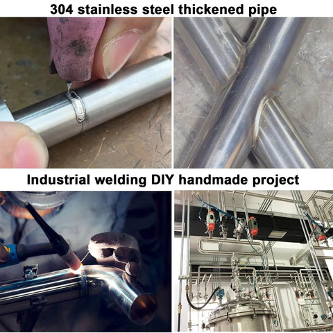 Six 1/4 in OD 304 stainless steel seamless tubes, 12 in long, thickened industrial straight tubing