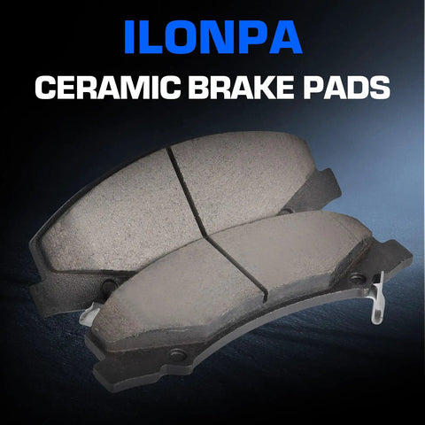 ILONPA front ceramic brake pads set with hardware, 4 pieces