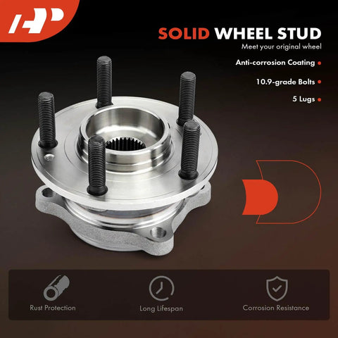 Front Wheel Bearing And Hub Assembly 5 Lug Fit For Kia Sorento 2011 To 2015 And Hyundai Santa Fe 2007 To 2020, side view