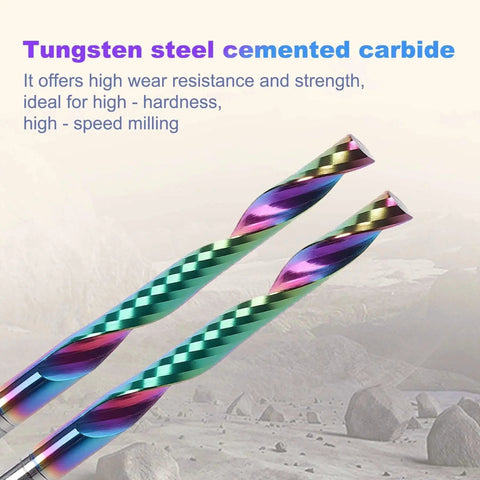 Colorful tungsten steel cemented carbide end mills for high-speed milling