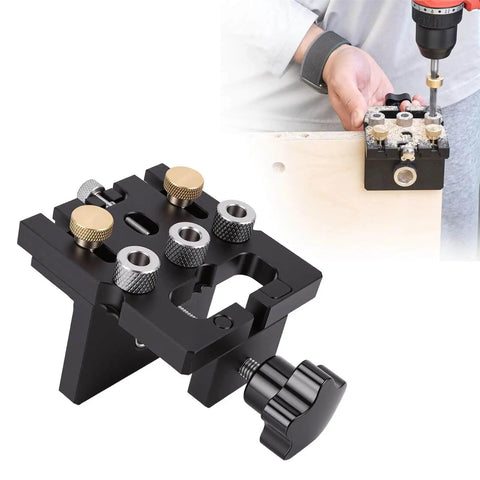 Beefy Aluminum Doweling Jig Self Centering Drill Guide Kit With 6mm 8mm 10mm Drill Bits And 12mm Eccentric Wheel for woodworking.
