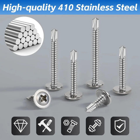 Stainless Steel Workhorse Self Drilling Screws Kit With Number 8 Truss Head Self Tapping Screws For Sheet Metal Auto And Roofing