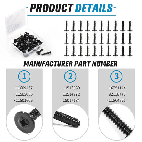 Tail Lamp Screws Set For GM Vehicles 30 Pieces Chevy Buick Oldsmobile GMC Cadillac Replacement Specialty Tapping Screws 4.2x1.41x20