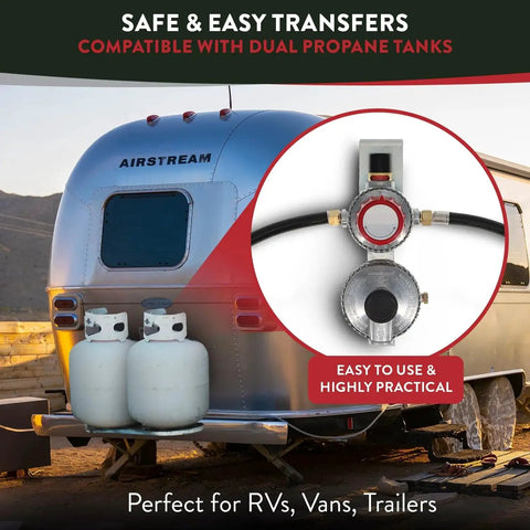 Two Stage Auto Changeover Propane Regulator With Two 12 Inch Pigtails For RVs Vans And Trailers GasOne Premium LP