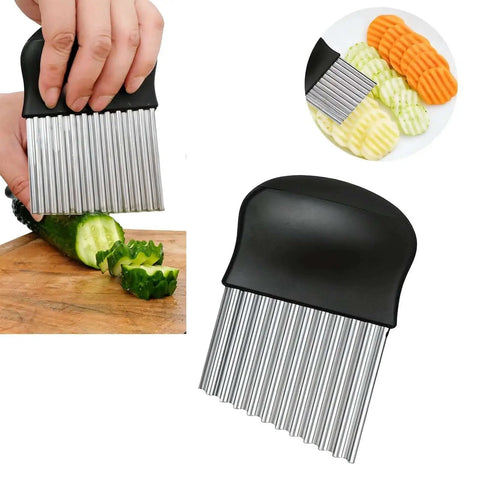 Crinkle Cut Potato Cutter And French Fry Slicer With A Durable Stainless Steel Blade For Kitchen And Cooking Delivers Uniform Ripple
