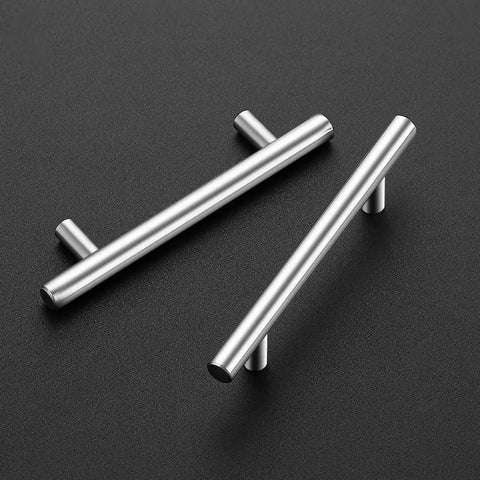 30 Pack 6 Inch Brushed Nickel Stainless Steel Cabinet Pulls for Kitchen Cupboards and Cabinets on a dark background.