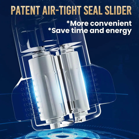 Heavy Duty Plastic Vacuum Storage Clip Seal Grip For Space Saver Bags with airtight lock, easy roll slider mechanism shown