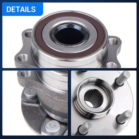 Close-up of Rear Wheel Bearing And Hub Assembly For Subaru Forester 2014-2018, Impreza 2012-2021, Crosstrek 2016-2021, XV Crosstrek 2013-2015 5-Lug Replacement showcasing premium materials and design.